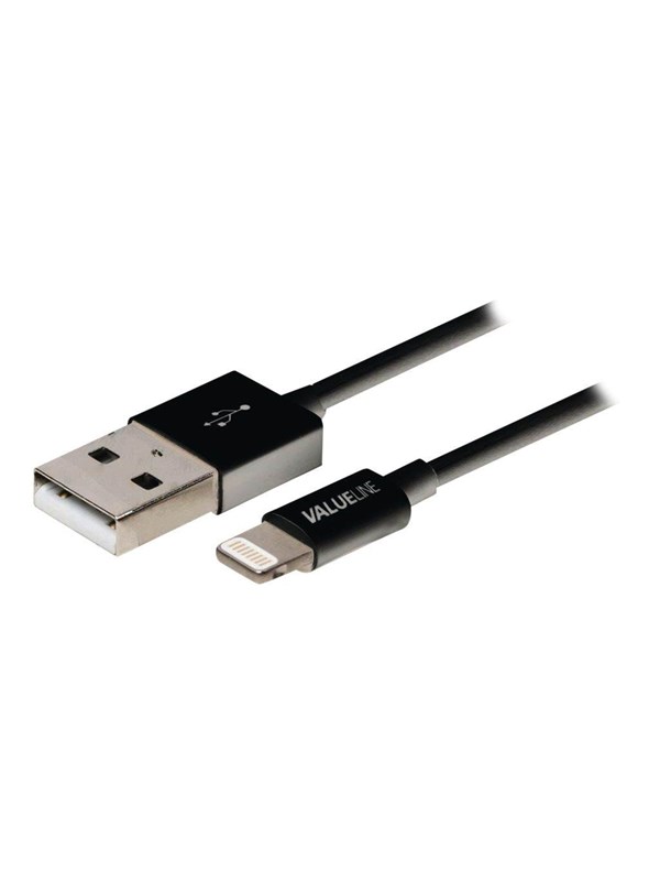 Nedis Lightning Kaapeli | USB 2.0 | Apple Lightning 8-Pin | USB-A Uros | 480 Mbps | Niklattu | 1.00 m | Pyöreä | PVC | Musta | Laatikko