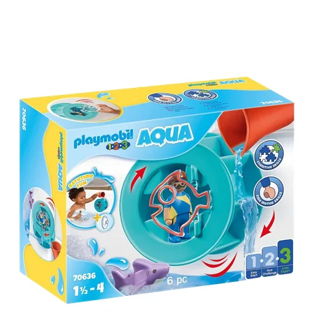 Playmobil 1.2.3 Aqua Water Wheel with Baby Shark