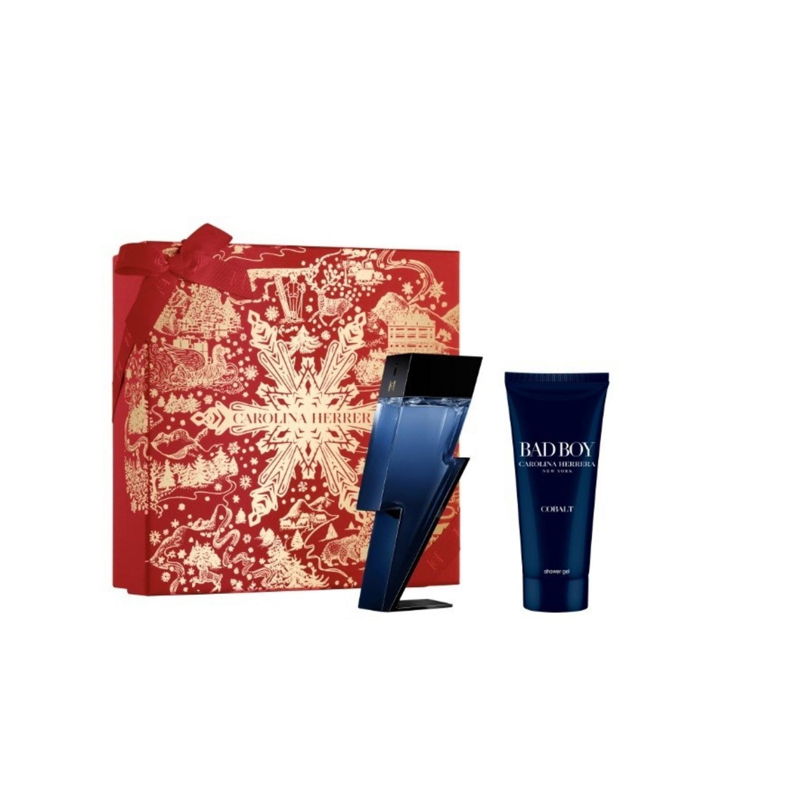 CAROLINA HERRERA Bad Boy Cobalt -lahjasetti miehille Eau de Parfum 100 ml + suihkugeeli miehille 100 ml