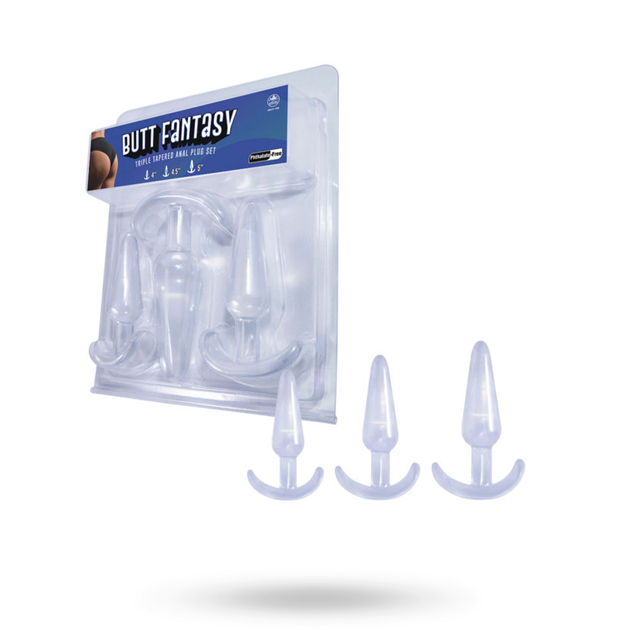 Triple Tapered Plug Set Clear Anaalitappi setti