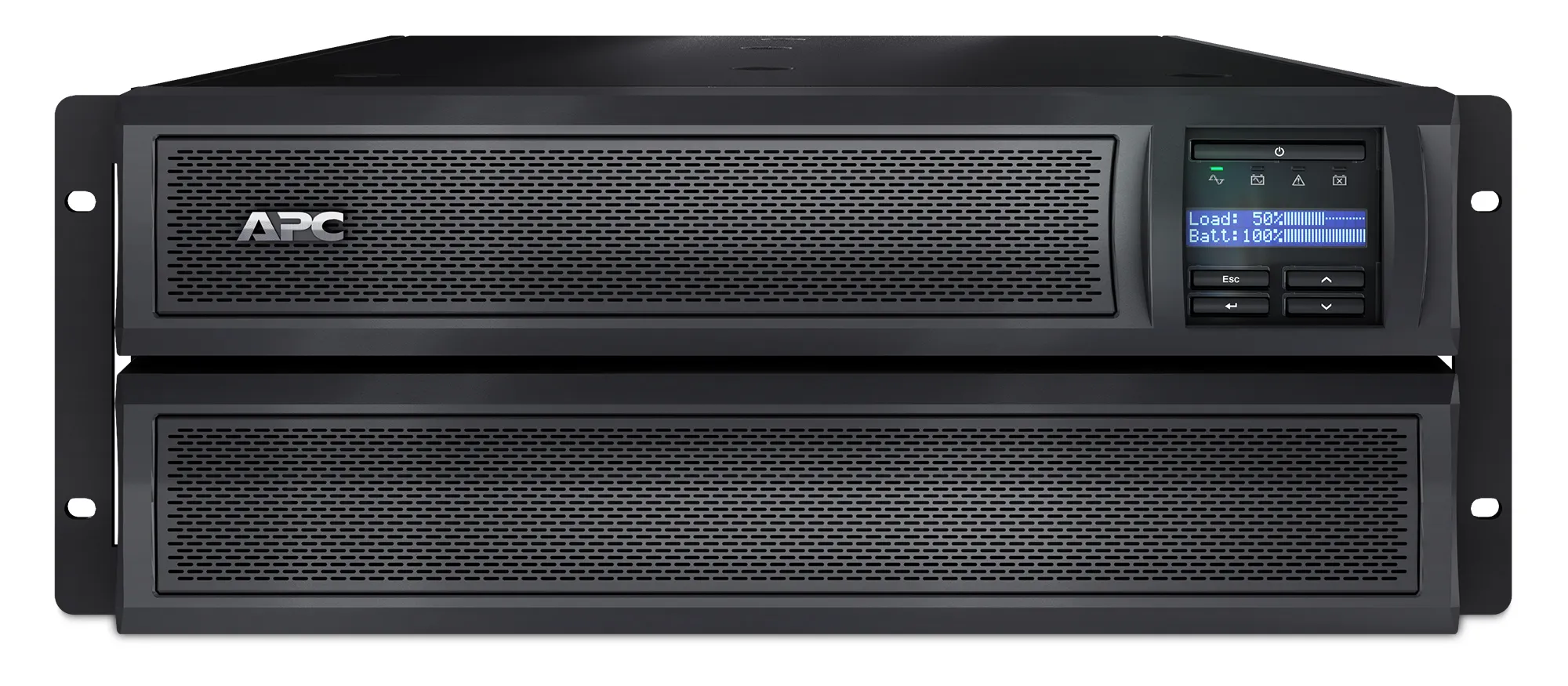 APC Smart-UPS X 2200 Rack/Tower LCD - UPS (stativ-monterbar / ekstern) - AC 230 V - 1980 Watt - 2200 VA - Ethernet 10/100, RS-232, USB - output-stikforbindelser: 10 - 4U - lajittelu - med APC UPS Network Management Card - P/N: AR106SH6, AR109SH6, AR112SH6, AR3006, AR3006SP, AR3103, AR3103SP, AR3106,