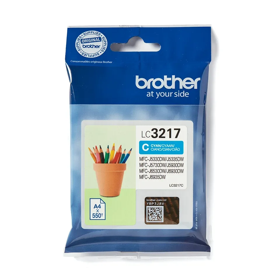 Brother LC3217C -mustekasetti, syaani
