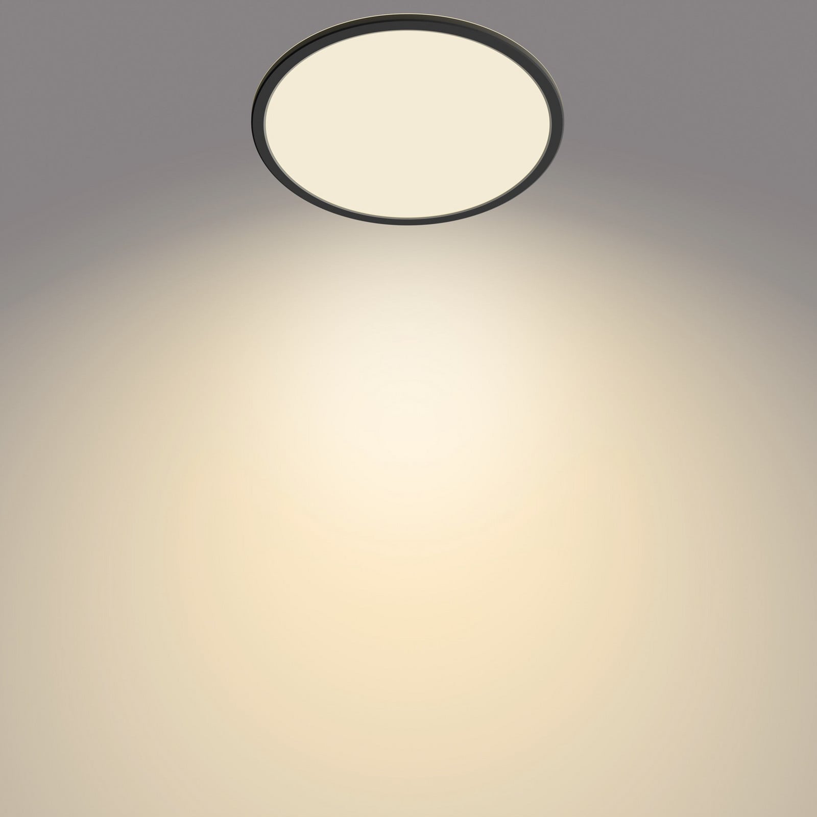 Philips Superslim CL550 Ceiling lamp Ø300 mm LED 18W 2700K SceneSwitch IP44, Black