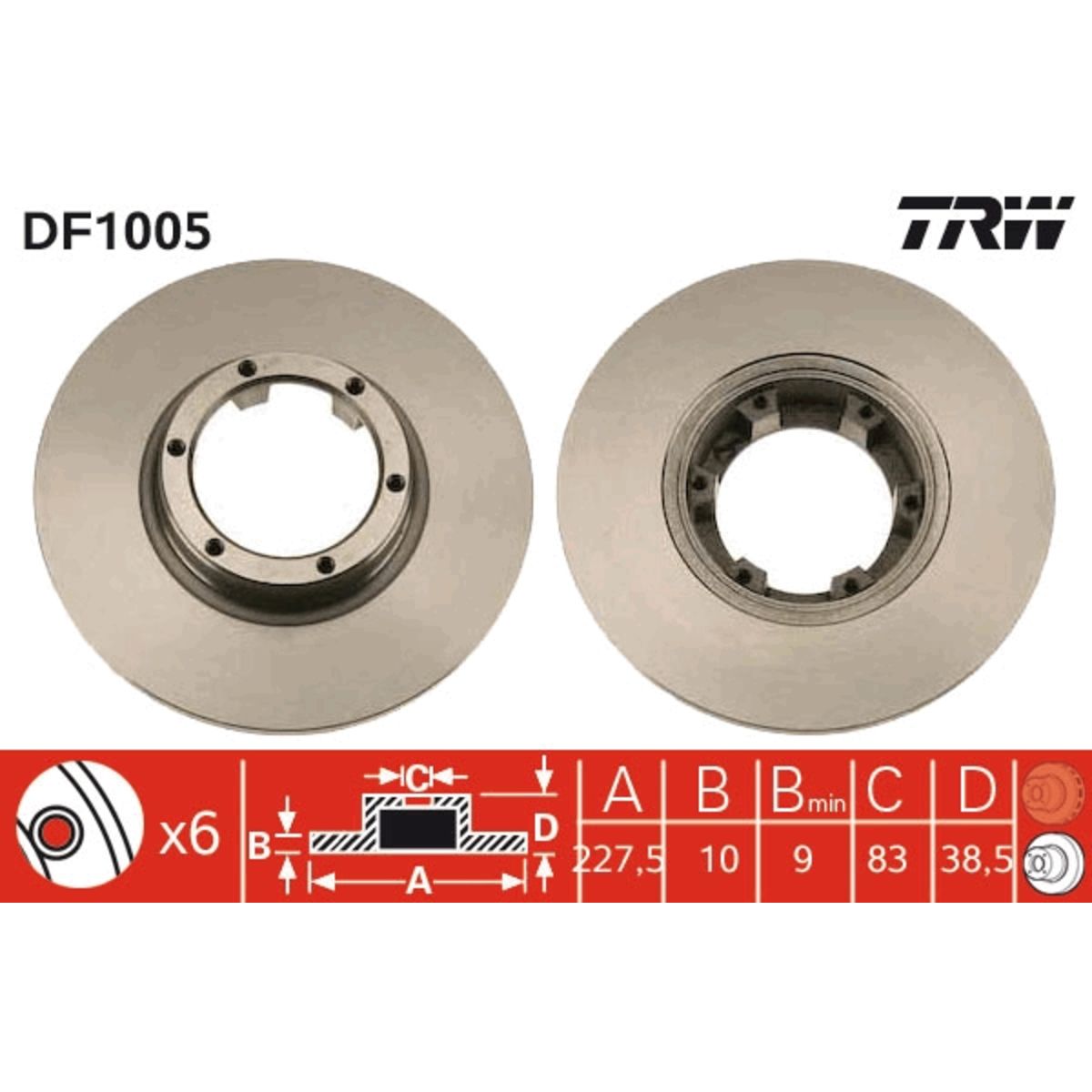 Jarrulevy TRW DF1005