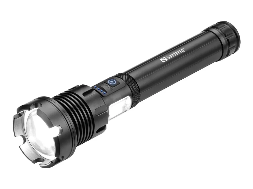 Sandberg Survivor 7in1 Torch Powerbank 10000, Käsikokoinen taskulamppu, musta, Alumiini, LED, 2 lamppua, 500 lm