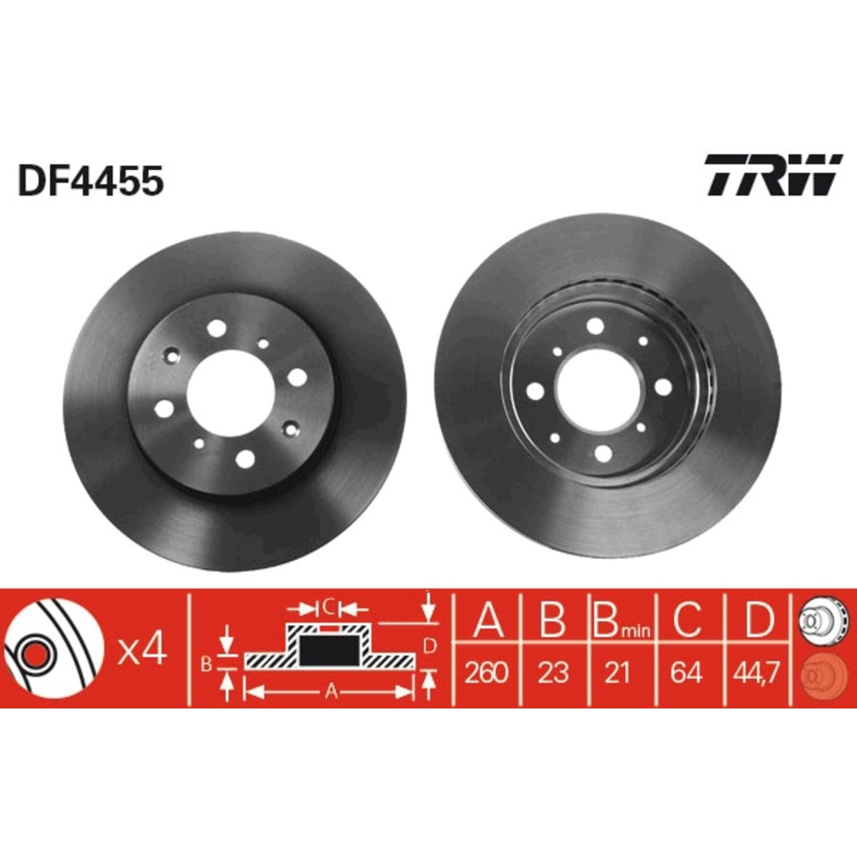 Jarrulevy TRW DF4455