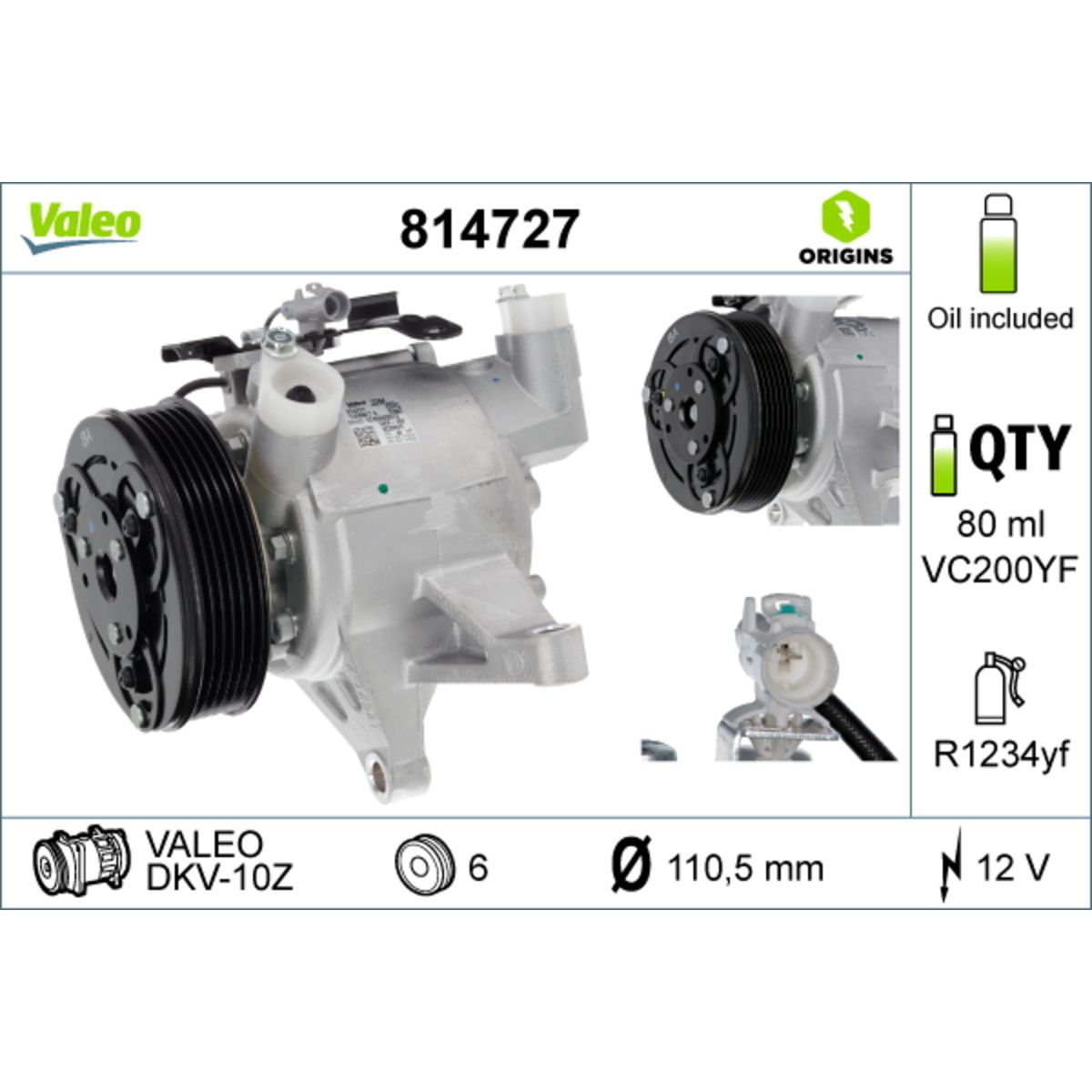 Ilmastoinnin kompressori VALEO 814727