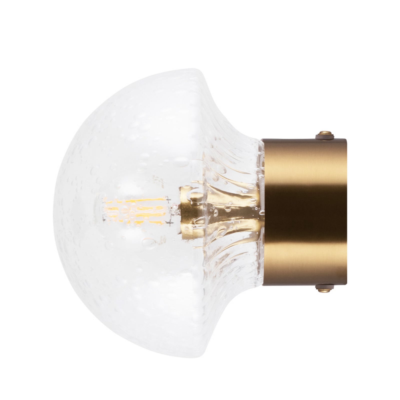 Fungo 16 kattovalaisin, IP44, kirkas/messinki - Globen Lighting - Kylpyhuone - Lasi