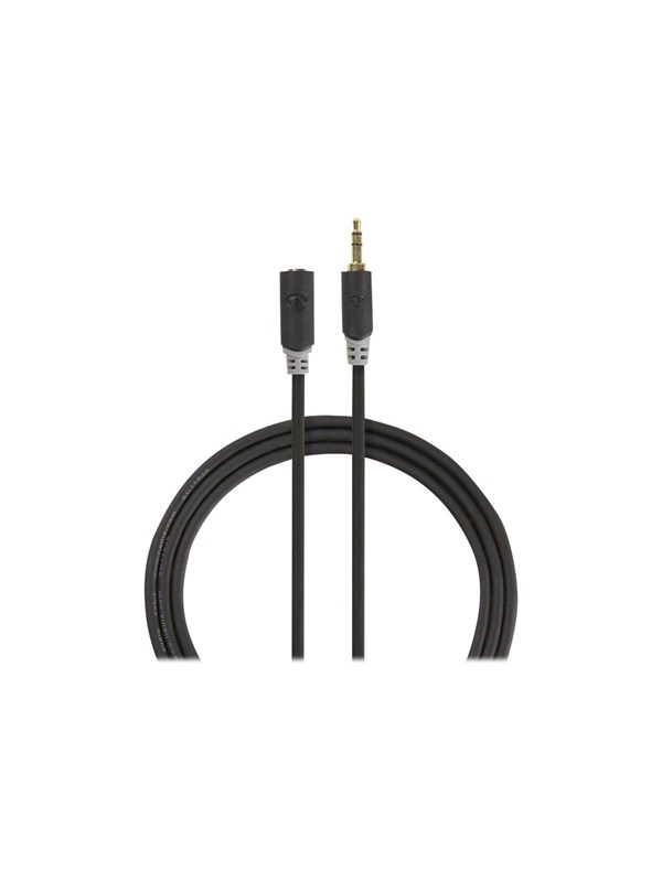 Nedis Stereoäänikaapeli | 3.5 mm uros | 3.5 mm naaras | Kullattu | 2.00 m | Pyöreä | Antrasiitti | Laatikko