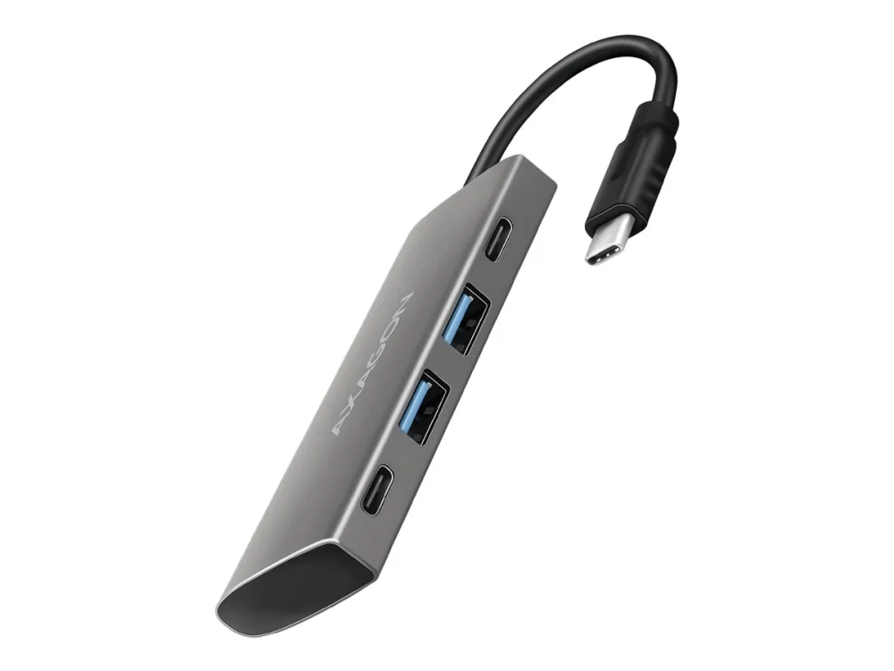 AXAGON Speedster 4 SuperSpeed USB-C 10 Gbps -hubi, jossa 4 USB-porttia USB hub - 4 porttia - USB 3.2 - hopea