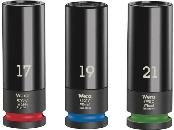 Wera 8790 C Wheel Impaktor - Iskuhylsysarja - 17, 19, 21 mm - 1/2