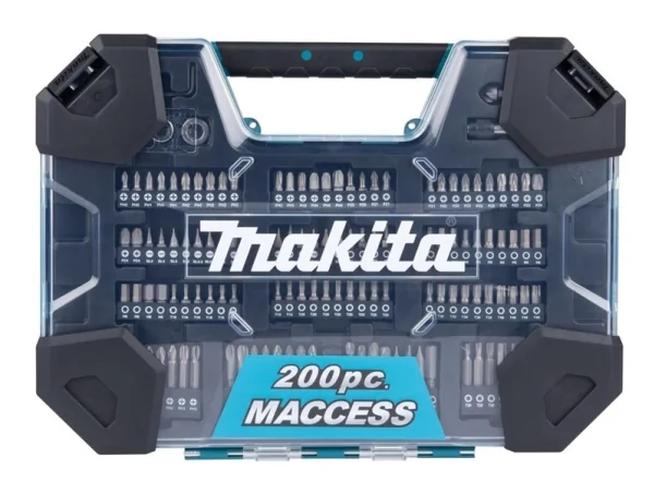 Porakone- ja vääntömomenttipiikkisarja Makita E-22610 200 kpl.