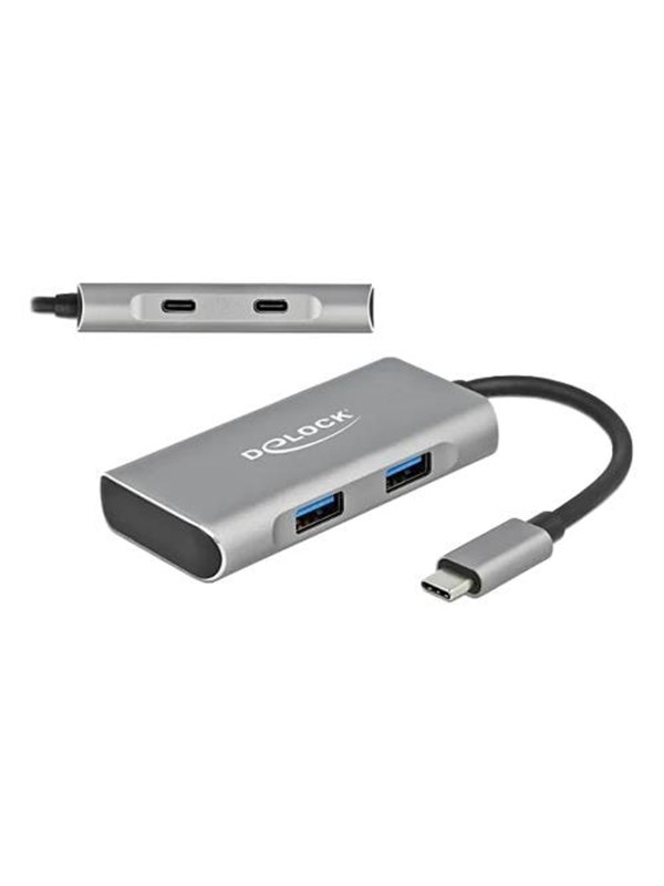 Delock External USB 3.2 Gen 2 USB Type-C Hub 2 x USBA and 2 x USBC