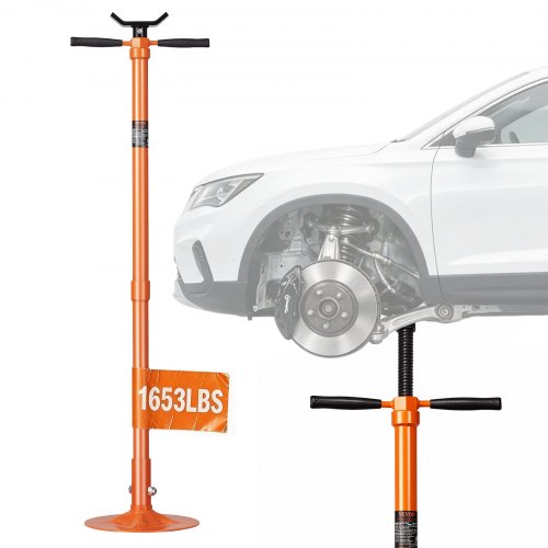 VEVOR Underhoist Support Stand, 3/4 Ton Capacity Under Hoist Jack Stand, Lifting from 52.8 to 76 in, Self-Locking Threaded Screw, Bearing Mounted Spin Handle Pole Jack, Support Vehicle Components