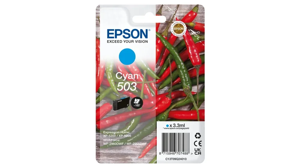 EPSON 503-mustekasetti, 3.3 ml, syaani