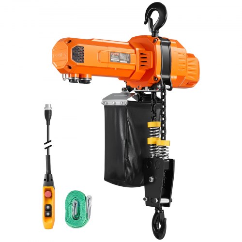 VEVOR 1000 kg Electric Chain Hoist, 6 m Lifting Height, 230V Single Phase Overhead Crane with 4.5 m Wired Remote Control, G100 Chain Electric Lift Hoist for Factories, Warehouses, Garages