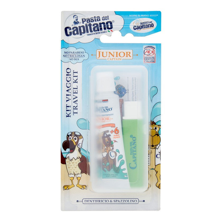 Pasta Del Capitano Junior-matkailupakkaus - Hammastahna 20 ml + Taitettava hammasharja