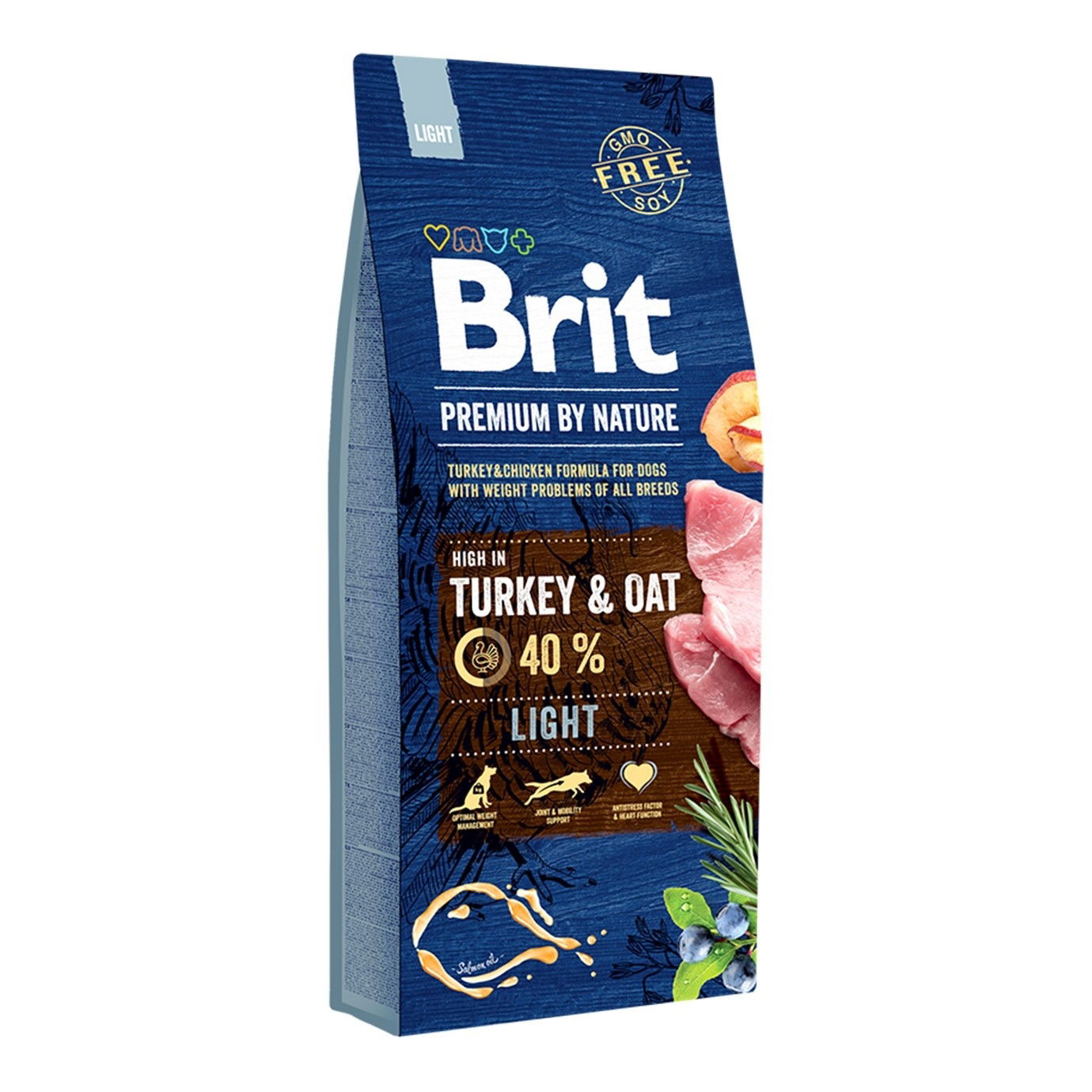Brit Premium by Nature Light - dry dog food - Apple, Chicken, Corn, Turkey - 15 kg