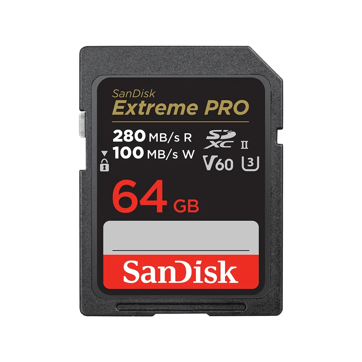 SanDisk SDSDXEP-064G-GN4IN, 64 GB, SDXC, luokka 10, UHS-II, 280 MB/s, 100 MB/s