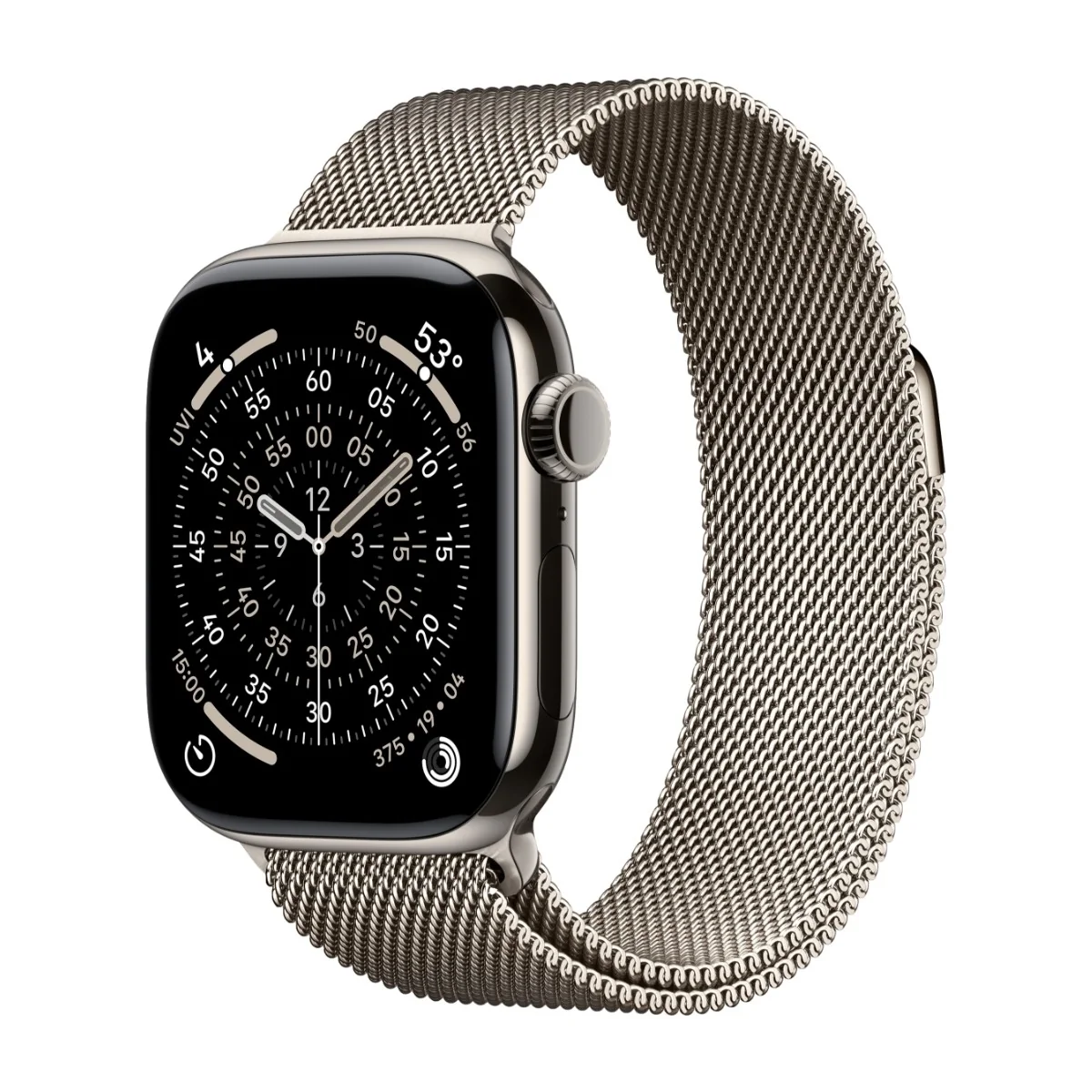 Apple Watch Series 11 GPS + Cellular 42mm Natural Titanium Case with Natural Milanese Loop