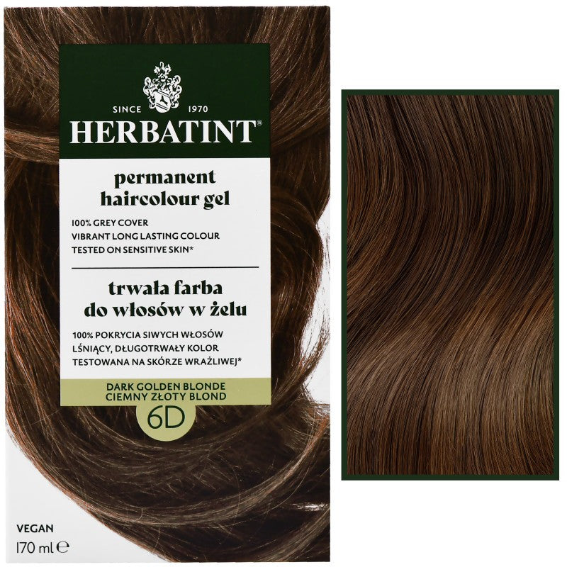 Herbatint Pysyvä hiusväri geelinä 170 ml 6D | Tumma Kultainen Vaalea