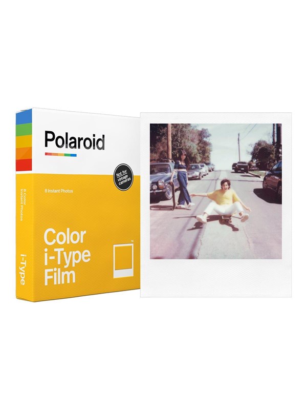 Polaroid i-Type -värifilmi – Strålende – valkoinen – 88 x 107 mm, 8 arkkia valokuvapaperia
