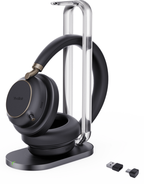 Yealink BH76 Plus with Charging Stand - Teams Black - USB-C/A