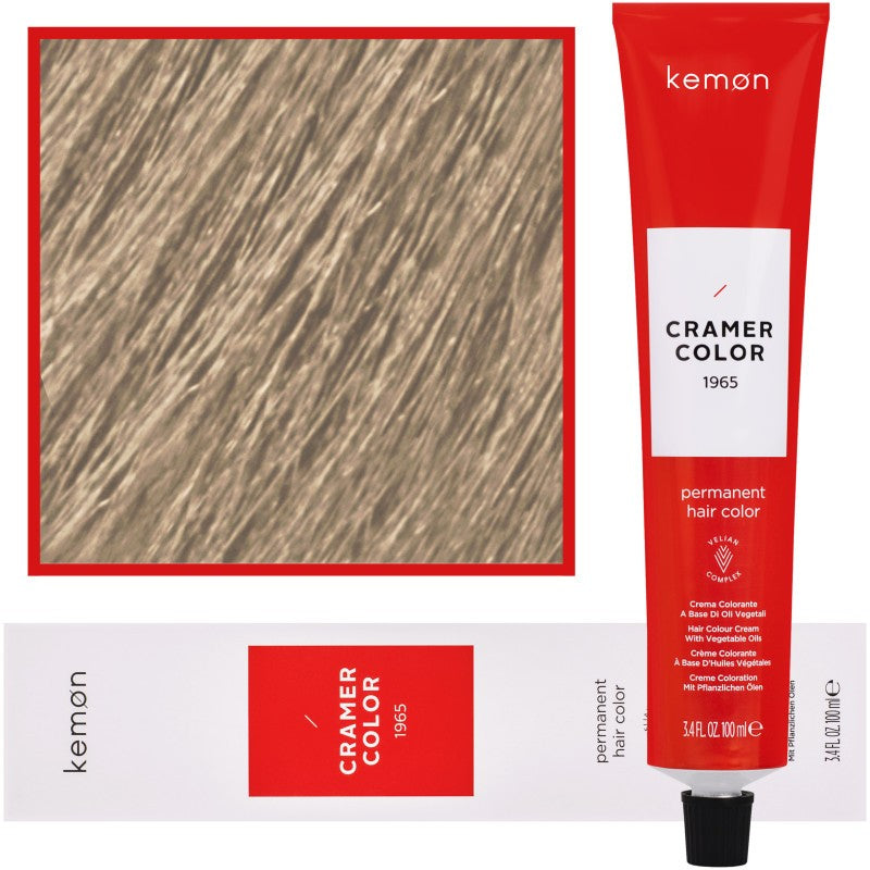 Kemon Cramer Color – kermainen hiusväri kookosöljyllä, 100ml 9.1 | Erittäin kirkas Ash Blonde