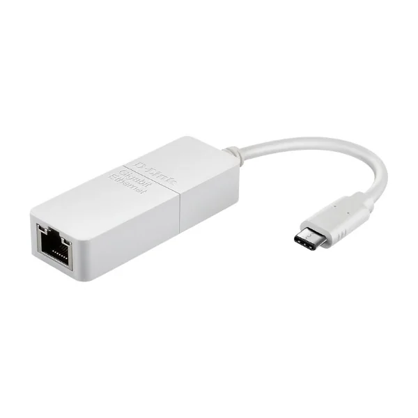 D-Link DUB-E130, Langallinen, USB Type-C, Ethernet, 1000 Mbit/s, Valkoinen