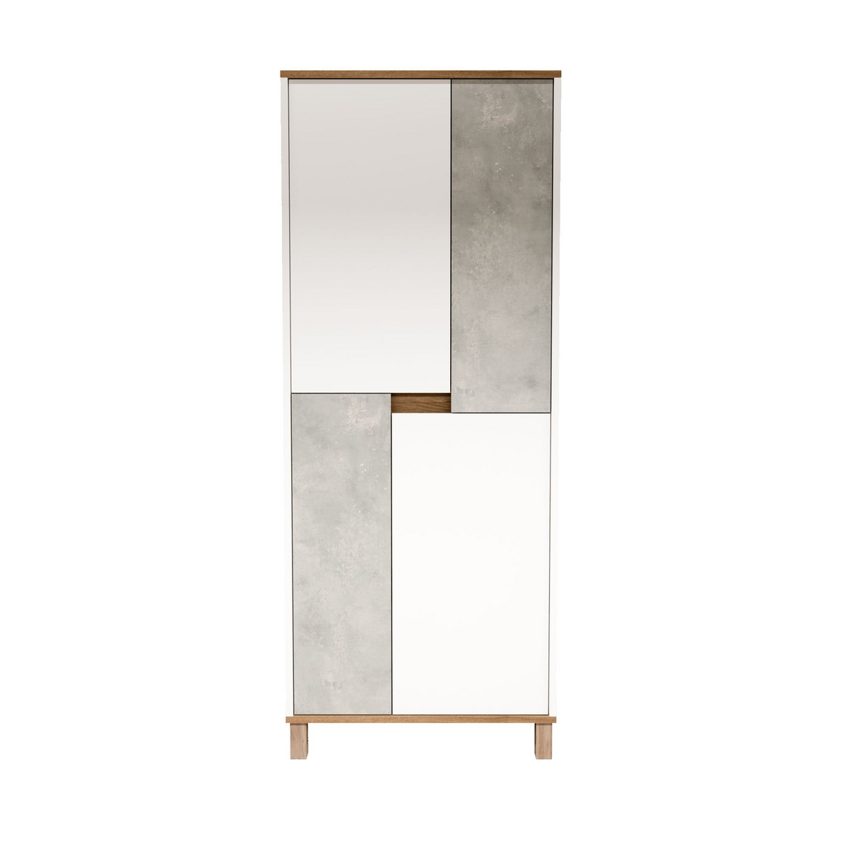 Norda Design Monikäyttökaappi Nord, valkoinen/tammi/harmaa, 40 × 69,7 × 175 cm