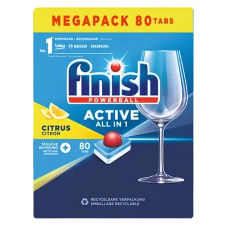 Finish Active All-in-1 Citrus Astianpesukonetabletit – 80 kpl