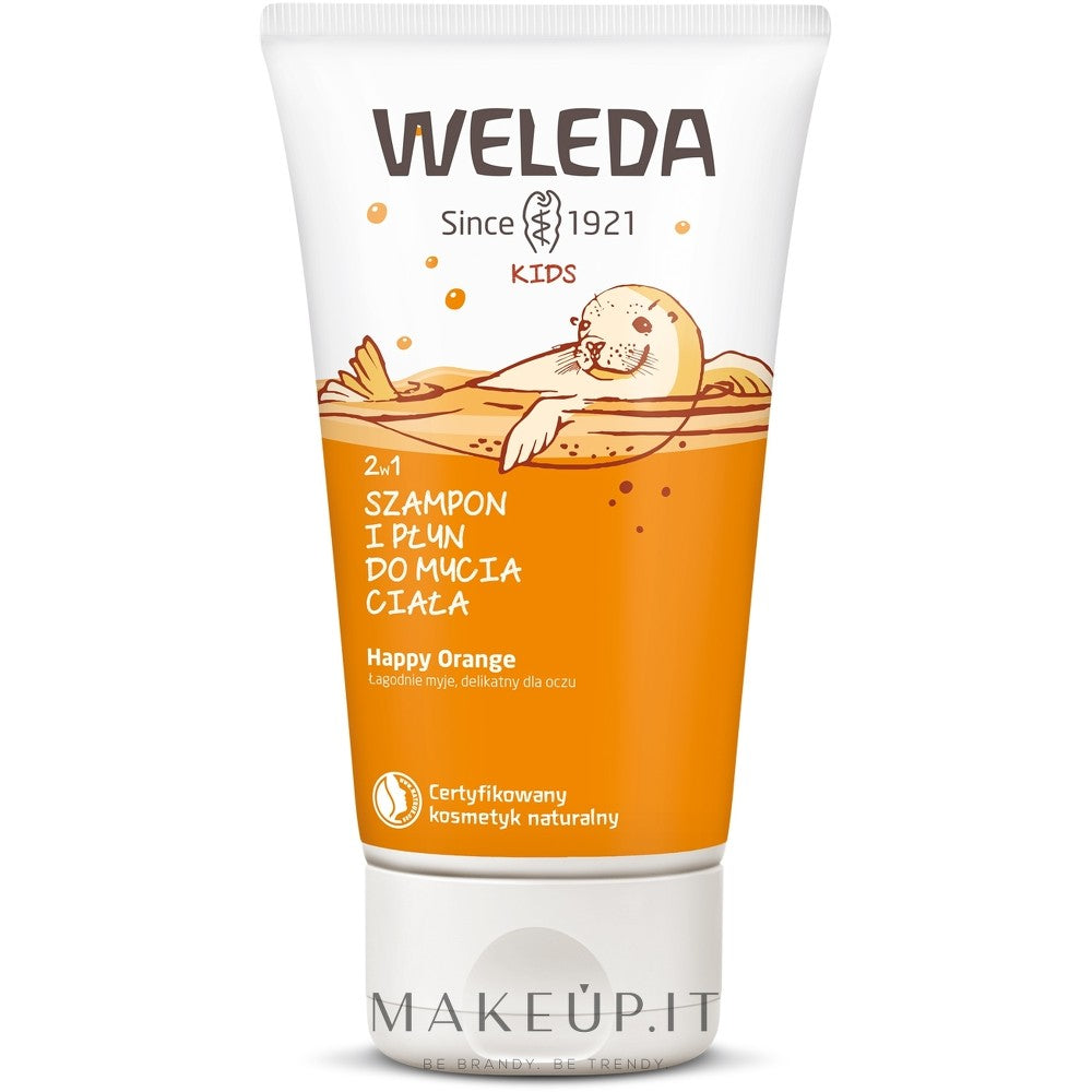 Suihkuvoide ja shampoo 2 in 1 Happy Orange 150 ml
