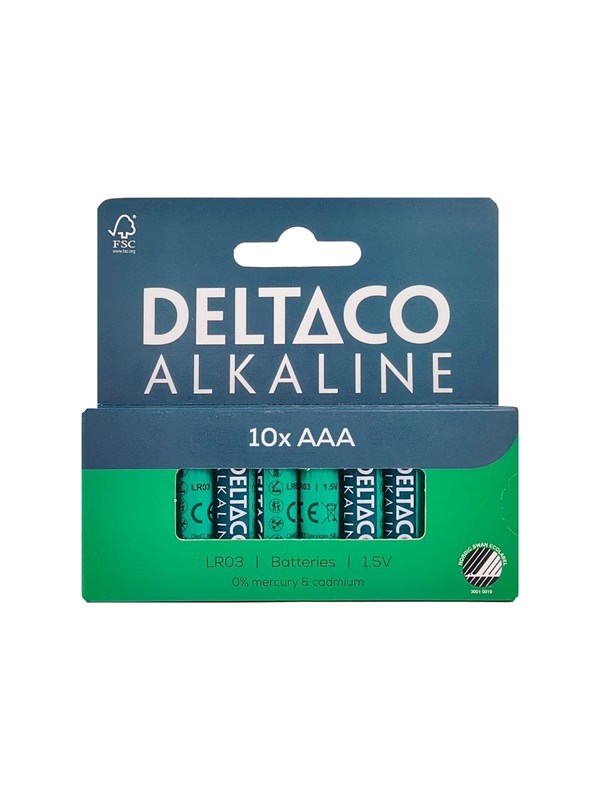 DELTACO LR03-10B - AAA-alkaliparisto, 10 kappaleen pakkaus
