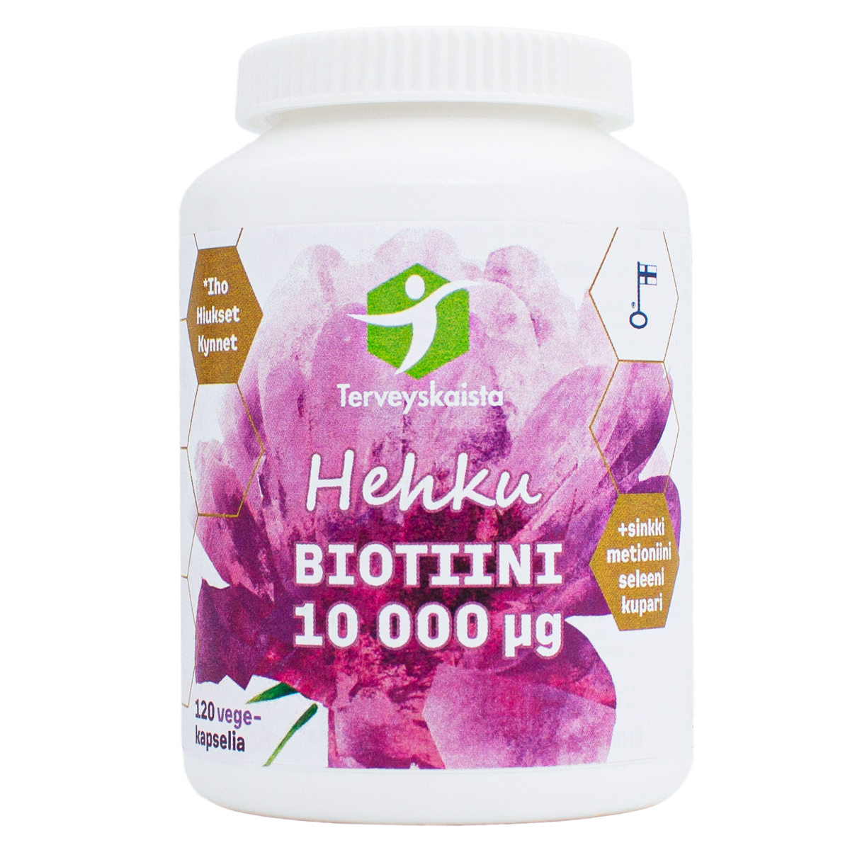 Terveyskaista Hehku Biotiini 10 000 μg 120 kaps