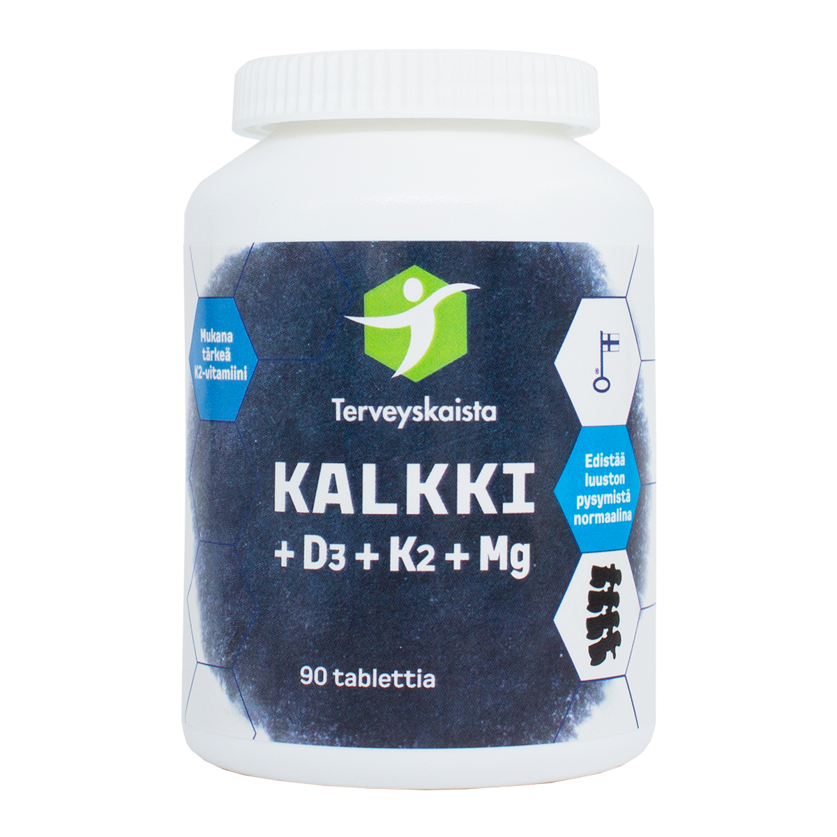 Terveyskaista Kalkki+D3+K2+MG 90 tabl