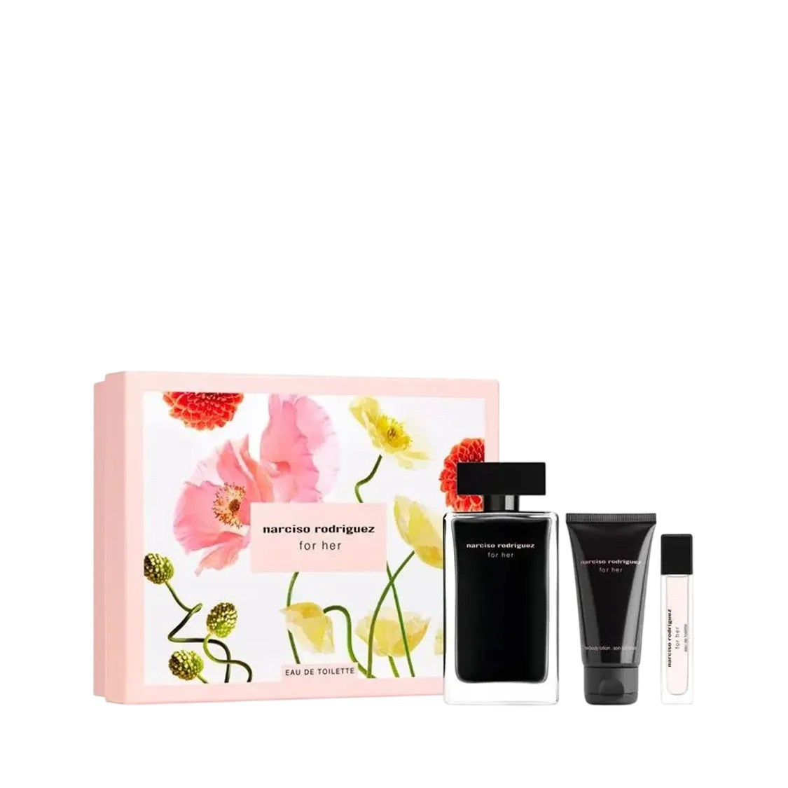 Narciso Rodriguez Narciso Rodriguez for Her EDT -lahjapakkaus 100 ml, vartalovoide 50 ml ja EDT-miniatyyri 10 ml 100ml