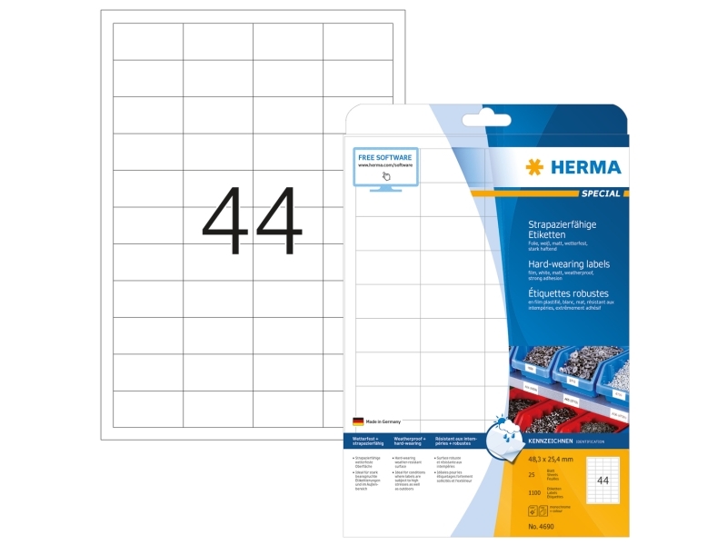 Herma label film extra strong 48,3x25,4 matt (1100)