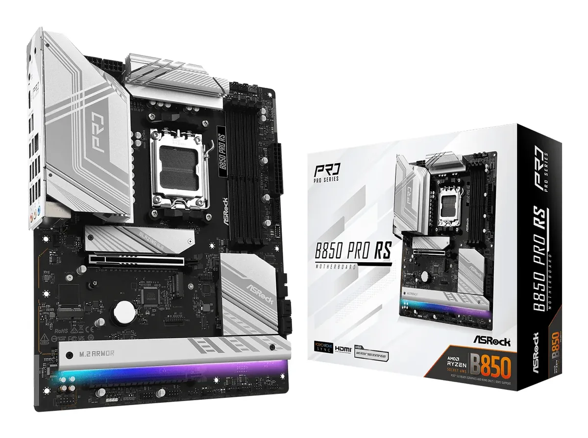ASRock B850 Pro RS Emolevy - AMD B850 - AMD AM5 - DDR5 RAM - ATX