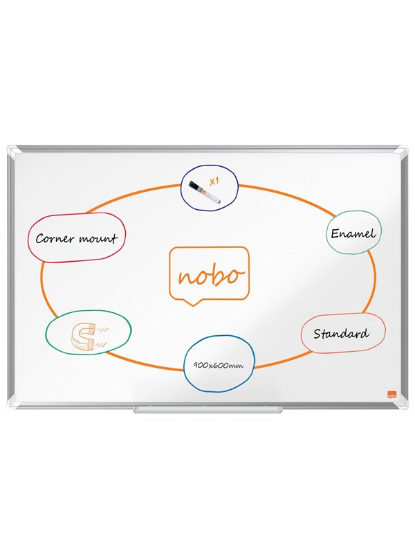 Nobo Premium Plus valkotaulu 90x60cm emali