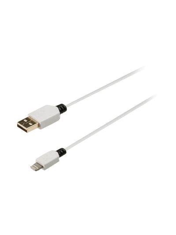 Nedis Lightning Kaapeli | USB 2.0 | Apple Lightning 8-Pin | USB-A Uros | 480 Mbps | Kullattu | 1.00 m | Pyöreä | PVC | Harmaa / Valkoinen | Laatikko
