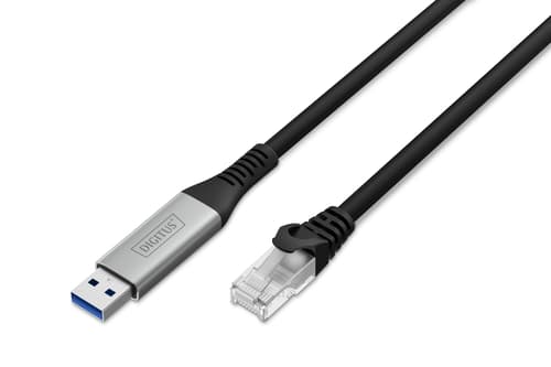 Digitus Usb To Rj45 Ethernet Cable Adapter 5m Cat 6a 5m Musta