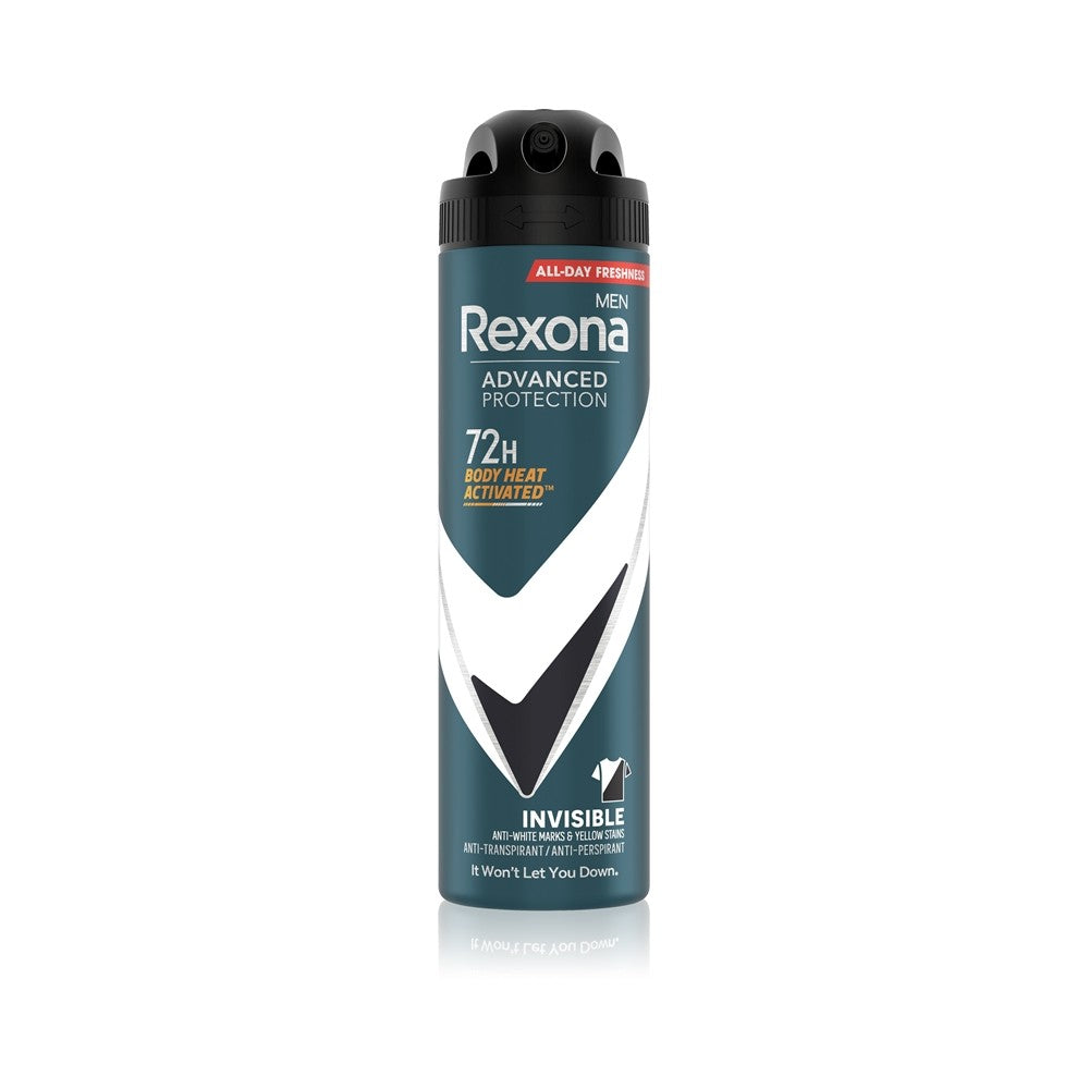 Rexona Edistyksellinen antiperspiranttisuoja valkoisia ja keltaisia tahroja vastaan 72 Hours for Men Invisible 150ml