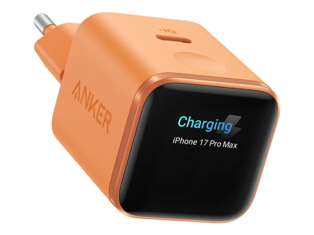 Anker Nano Charger (45W Smart Display) - Orange