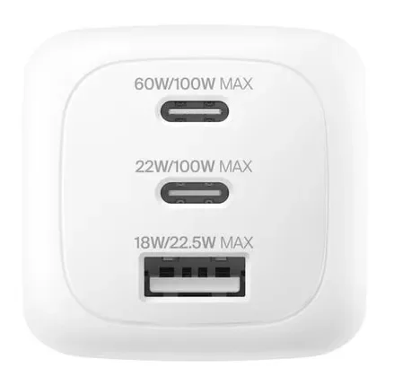 Belkin BOOSTCHARGE 100w 2C1A Wall Charger w interchangable plug tips UK EU US