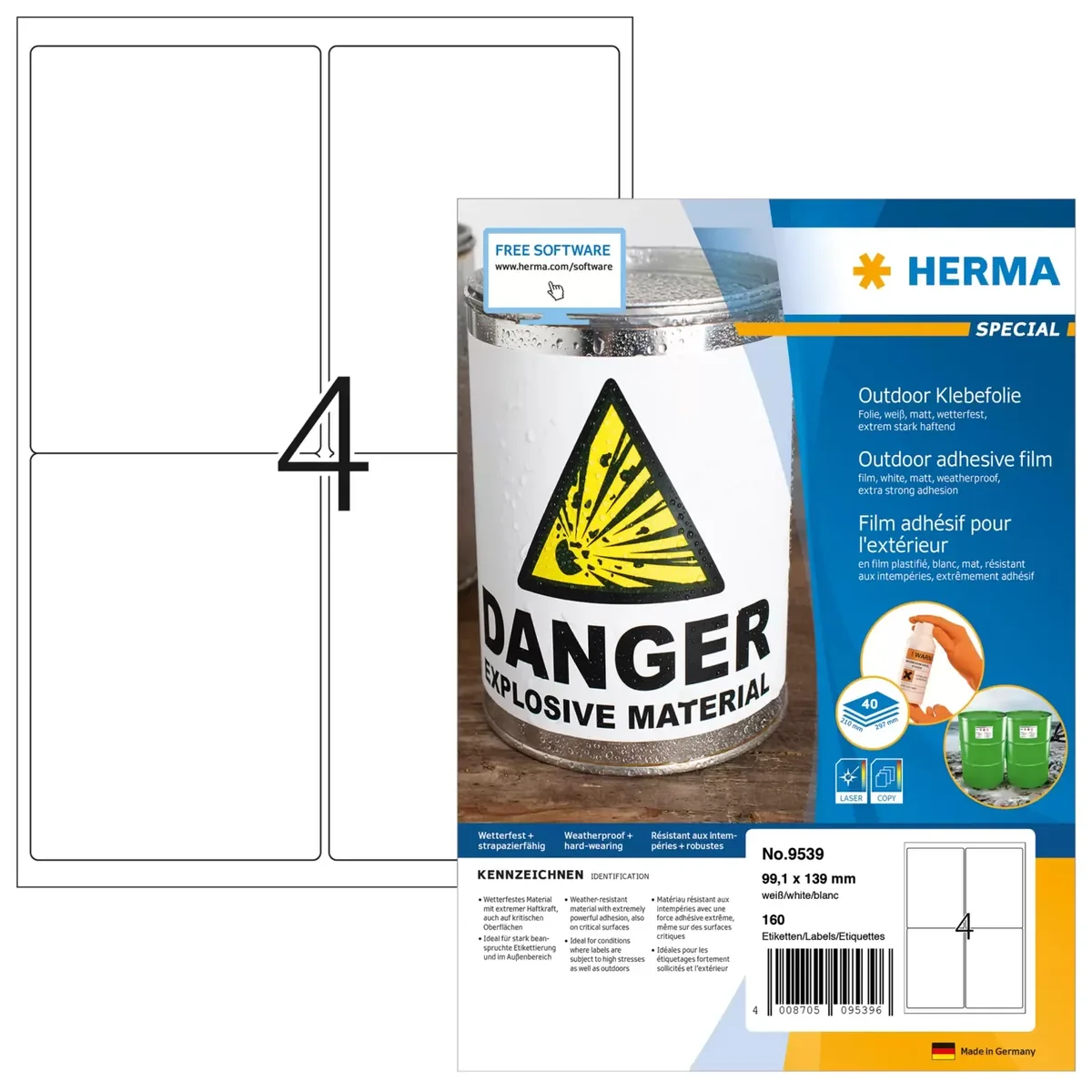 Herma label outdoor film extra strong 99,1x139 (160)
