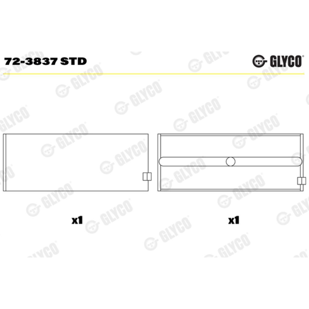 Kampiakselin laakeri GLYCO 72-3837 STD