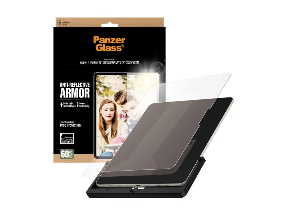 PanzerGlass Anti-Reflective Armor Screen Protector iPad Air 13" (2025-2024) | Pro 13" (2025-2024) | Ultra-Wide Fit w. Fastfit tool