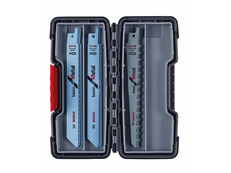 Bosch 15-os. puukkosahanteräsarja Wood and Metal Basic S 918 AF (5x); S 918 BF (5x); S 617 K (5x)