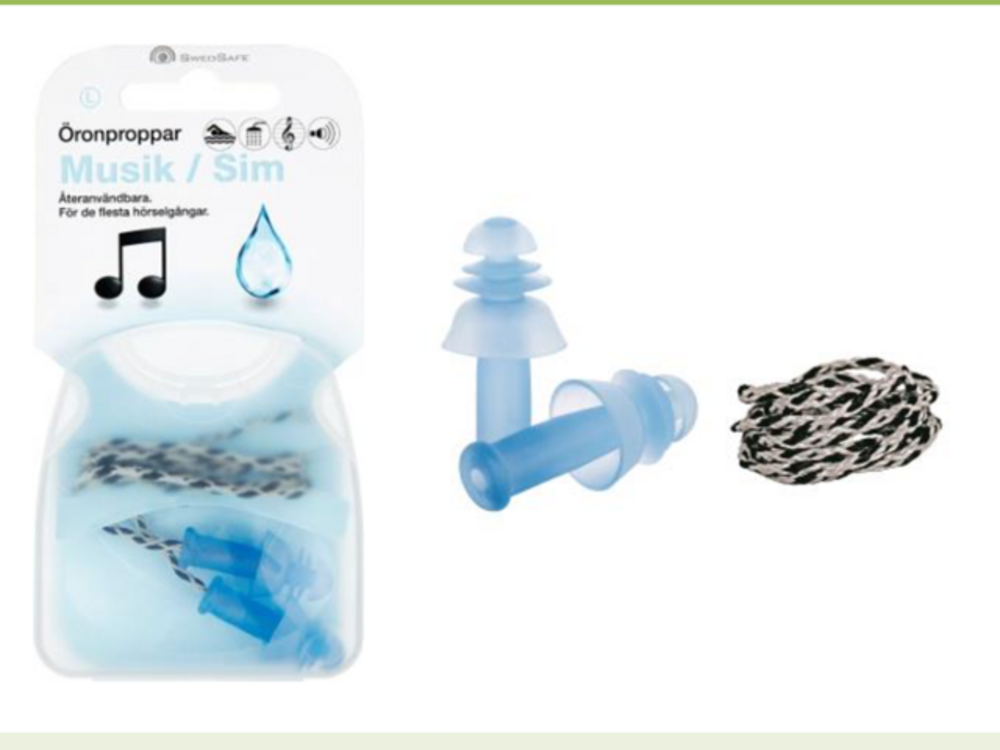 SwedSafe Music & Swim korvatulppa (L) 8x1 paria