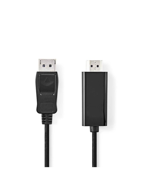 Nedis DisplayPort kaapeli | DisplayPort uros | HDMITM liitin | 4K@30Hz | Niklattu | 3.00 m | Pyöreä | PVC | Musta | Laatikko
